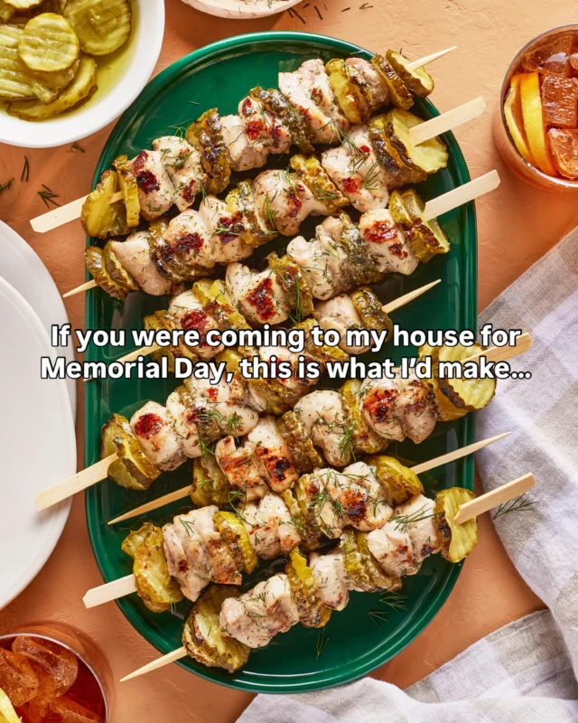 @kalejunkie Comment RECIPES and I will DM you links for all of my recent favorites—because if you were coming over to my house for Memorial Day, this is what I would serve! Hope you love them and be sure to tag me in your remakes so I can repost 😘!
1. Dill Pickle Chicken Skewers
2. Middle Eastern Sheet Pan Kebabs
3. Ultimate Steak Chimichurri Salad
4. Spring Pasta Salad
5. Smashed Date S’mores
6. Middle Eastern Tortilla Chicken Kebabs
7. Ultimate Chicken Caesar Pasta Salad
8. Crispy Smashed Gochujang Potato Salad
9. The Best Healthy Sheet Pan Strawberry Shortcake
10. Easy High Protein Hummus
