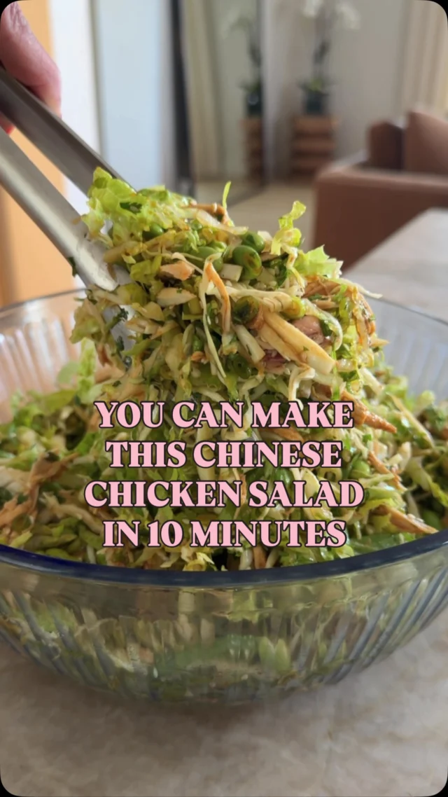 My favorite 10-minute chinese chicken chopped salad! FOLLOW me @kalejunkie and I’ll send you the recipe!