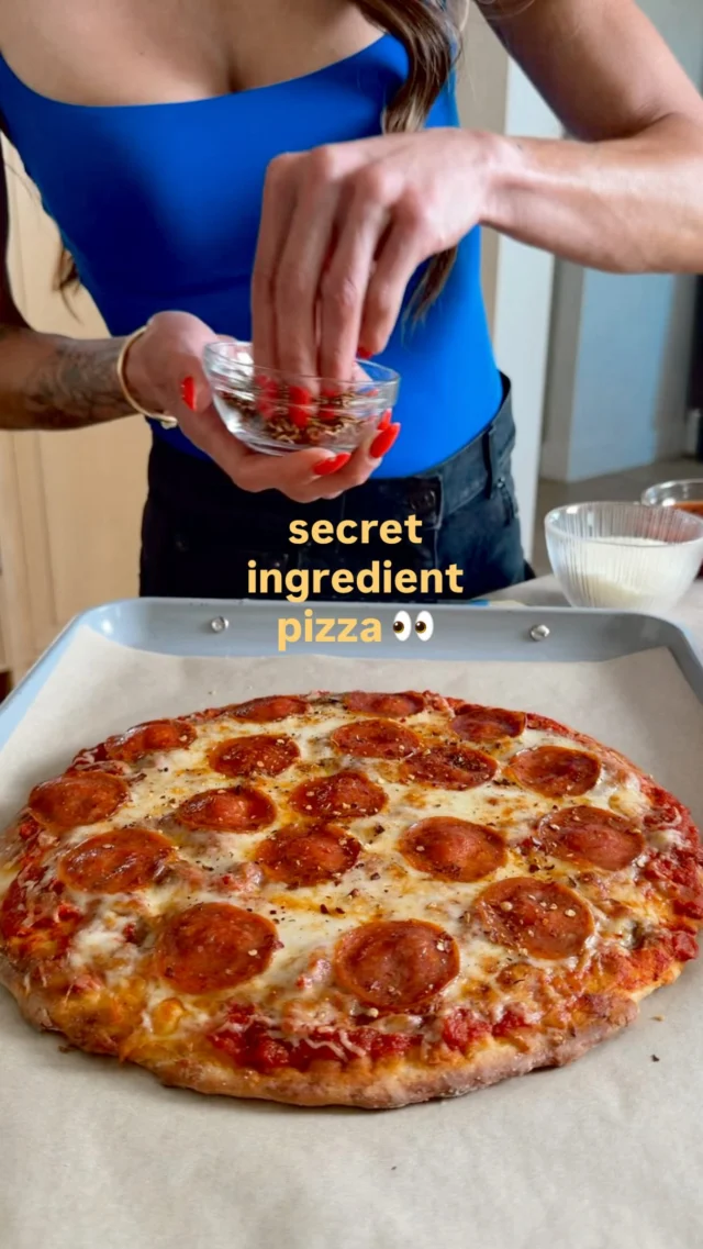 @kalejunkie 🍕 This 4-INGREDIENT COTTAGE CHEESE CRUST PIZZA will, in fact, change your life—or at least make you skip ordering pizza takeout for the foreseeable future! One of the reasons I love cooking so much is because I bought amazing, high performance appliances that make cooking more enjoyable. When I was remodeling my kitchen, I could have chosen any appliance brand since I needed new everything. But I bought @ThermadorHome without any hesitation—my fridge, stove top, wine fridge, dishwasher and double oven are all Thermador. It’s luxury but also very high performing, stunning and so practical for how much I cook. There was No One Else—Thermador was IT and over these last few years, I have been so happy with my choice and never regretted it even once 😊 (which makes this the perfect, most organic partnership ever, pinch me 😍!!). ⁣
⁣
Cottage Cheese Crust Pizza⁣
1 3/4 cups cottage cheese (I used low fat Good Culture)⁣
1 3/4 cups gluten-free flour (or all purpose flour)⁣
2 tsp baking powder⁣
1 1/2 tb olive oil⁣
⁣
Toppings:⁣
3/4 cup pizza sauce⁣
1 cup shredded mozzarella cheese⁣
1/3 cup grated Parmesan cheese⁣
pepperoni⁣ slices
Crushed red pepper flakes⁣
⁣
Preheat oven to 450F. Blend cottage cheese until completely smooth, then transfer it to a medium bowl along with the flour and baking powder. Stir everything together with a spoon. At first it will be crumbly, but then ditch the spoon and work the dough with your hands, forming a ball. Next, line a large baking sheet with parchment paper. Sprinkle flour on top then add the dough ball. Place another piece of parchment paper on top and flatten out the dough into a 14 inch round using a rolling pin (you want this thin!). Remove the top piece of parchment paper. Brush lightly with olive oil (especially the edges), then bake for 10 minutes. Remove the pizza crust from the oven. Add all of your toppings—sauce, cheeses, and pepperoni. Bake for five more minutes, then broil for the last two minutes to get golden and crunchy on top. Remove from the oven, slice into pieces and enjoy!⁣
�#Thermador #ThermadorStar #NoOneElse